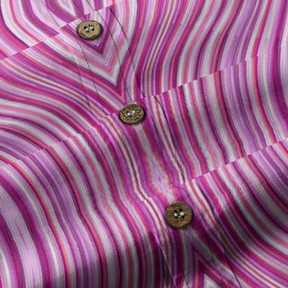 Sixty Eight 93 Logo White Twilight Magenta Lace Cotton Button Up Shirt
