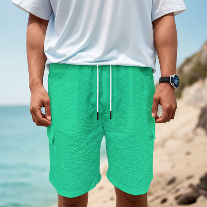 Sixty Eight 93 Logo White Sea Green Men's Cargo Shorts