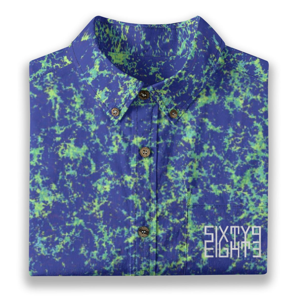 Sixty Eight 93 Logo White Liberty Infrared Cotton Button Up Shirt