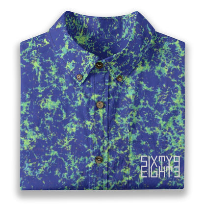 Sixty Eight 93 Logo White Liberty Infrared Cotton Button Up Shirt