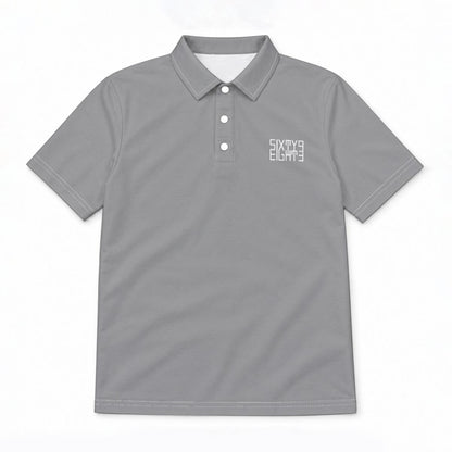 Sixty Eight 93 Logo White Gray Men's Cotton Polo Shirt