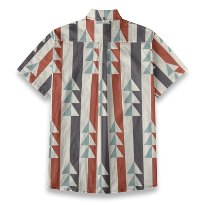 Sixty Eight 93 Logo White Redwood Granite Grey Cotton Button Up Shirt