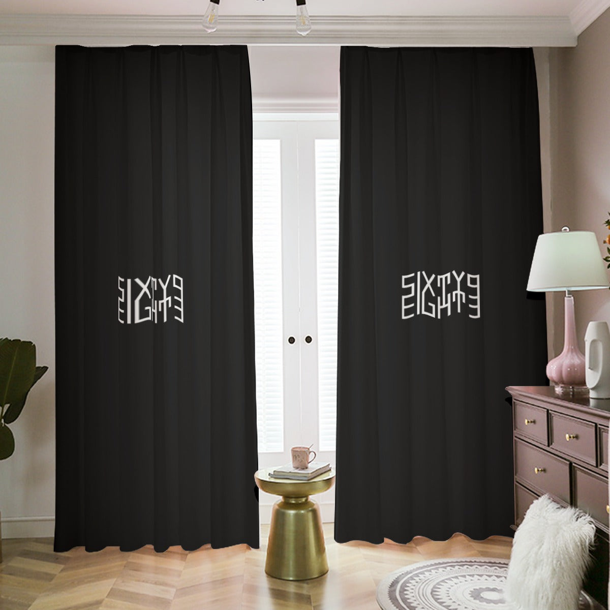 Sixty Eight 93 Black Blackout Curtains with Hooks