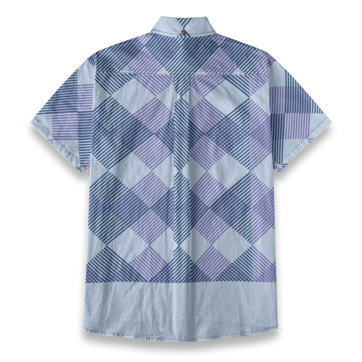 Sixty Eight 93 Logo White Shadow Pastel Blue Cotton Button Up Shirt