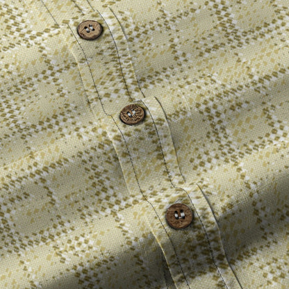 Sixty Eight 93 Logo White Misty Moss Vanilla Cotton Button Up Shirt