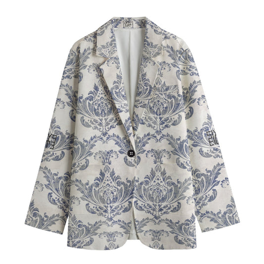Sixty Eight 93 Floral Blue Creme Women's Leisure Blazer