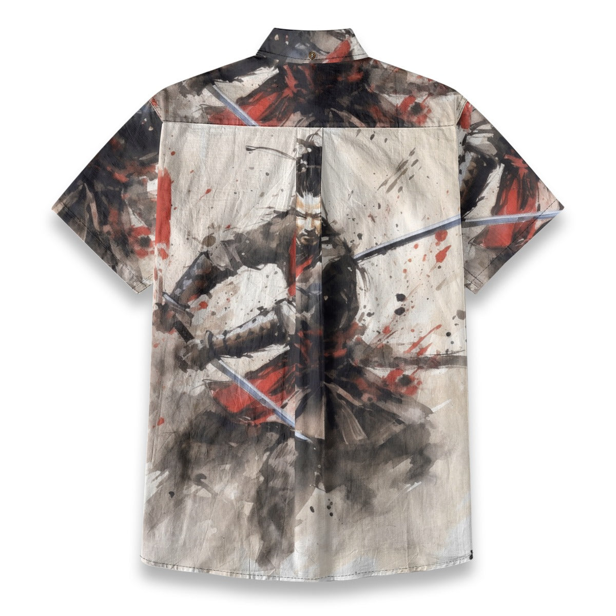 Sixty Eight 93 Logo Red Warrior's Strife Cotton Button Up Shirt