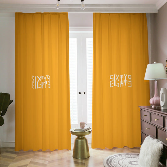 Sixty Eight 93 Orange Blackout Curtains with Hooks