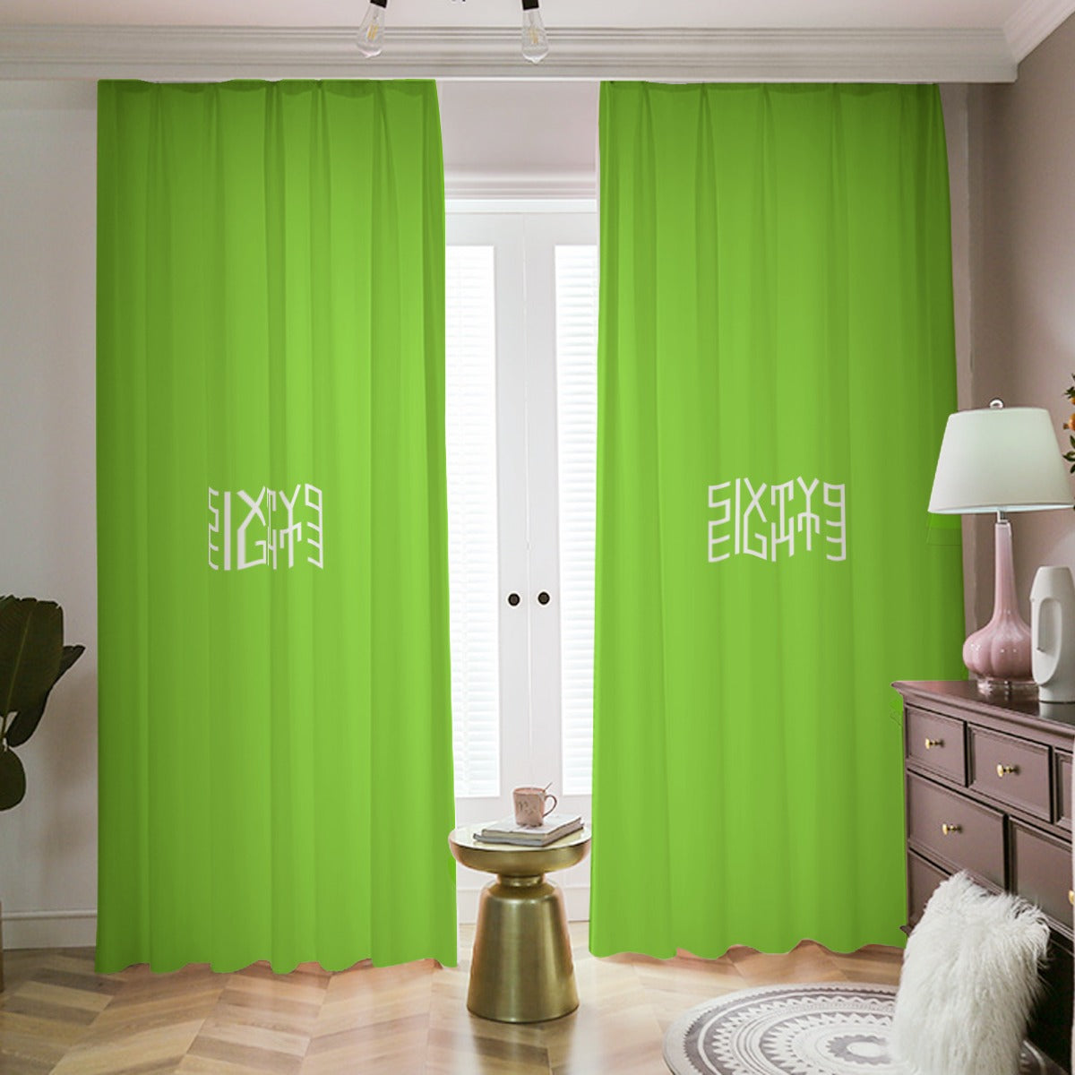 Sixty Eight 93 Green Apple Blackout Curtains with Hooks