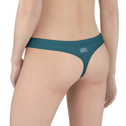 Sixty Eight 93 Logo White Dark Teal Women's Low Cut Thong