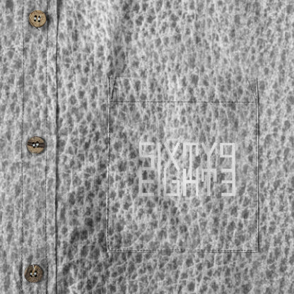 Sixty Eight 93 Logo White Old Silver Platinum Cotton Button Up Shirt