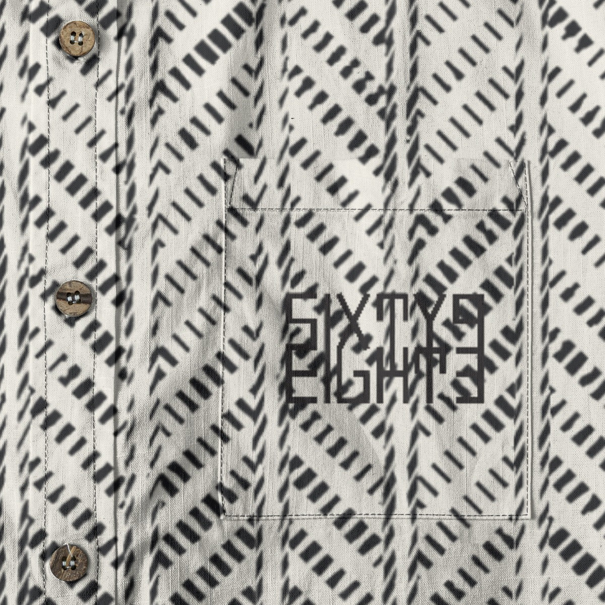 Sixty Eight 93 Logo Black IDC Cotton Button Up Shirt