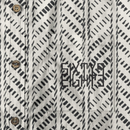 Sixty Eight 93 Logo Black IDC Cotton Button Up Shirt