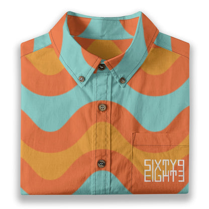 Sixty Eight 93 Logo White Sunray Sienna Cotton Button Up Shirt