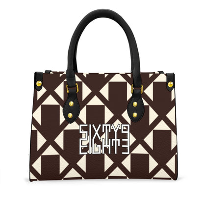 Sixty Eight 93 Logo White & Black Women's Tote Bag With Black Handle #15