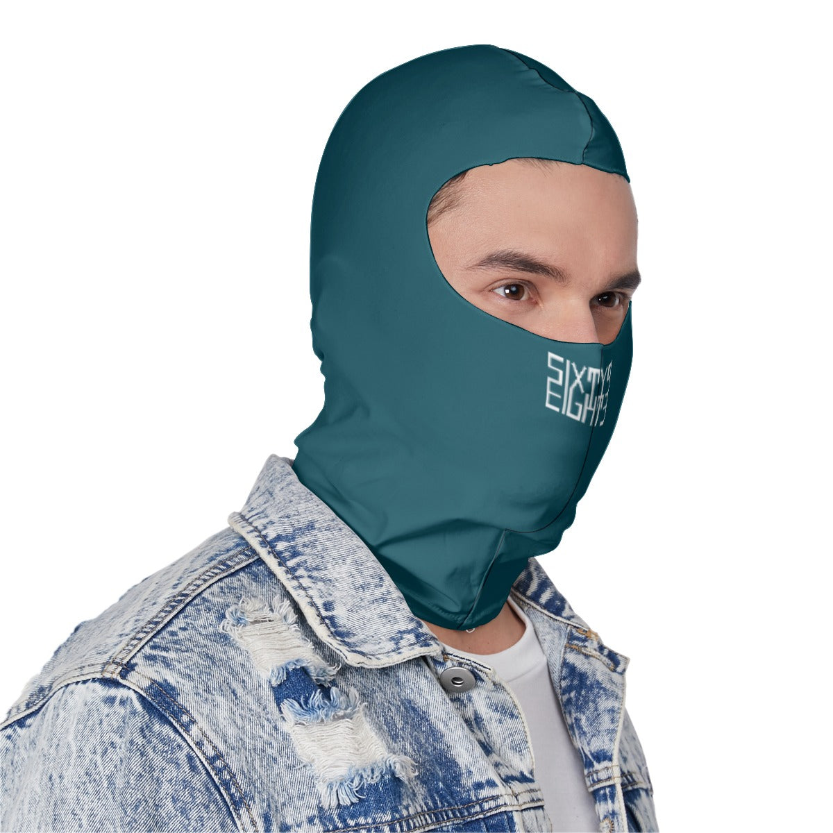 Sixty Eight 93 Logo White Dark Teal Balaclava Face Mask