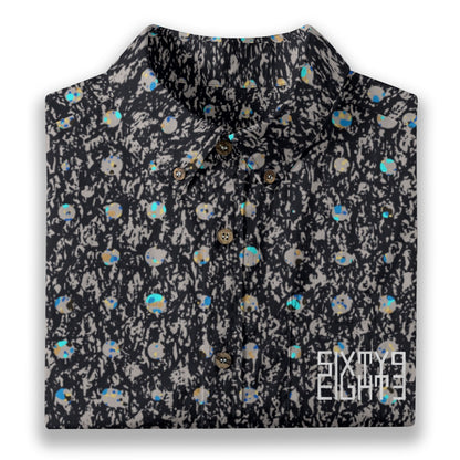 Sixty Eight 93 Logo White Luxurious Black Cotton Button Up Shirt