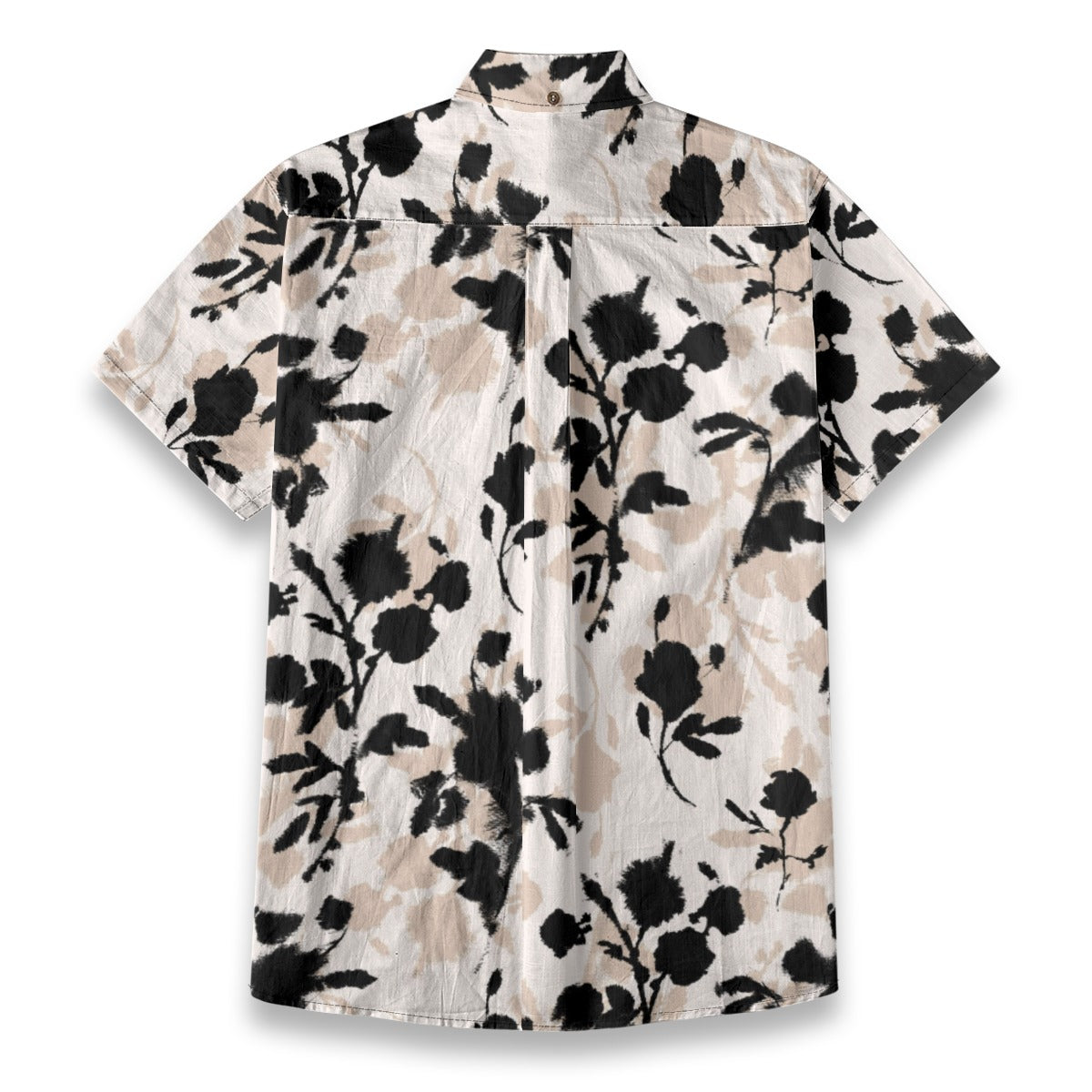 Sixty Eight 93 Logo White & Black Coffee Rose Cotton Button Up Shirt