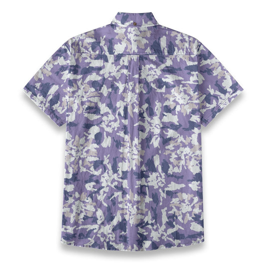 Sixty Eight 93 Logo White & Black Cool Blue Silver Cotton Button Up Shirt