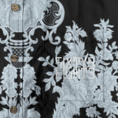 Sixty Eight 93 Logo White Azureish Cotton Button Up Shirt