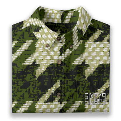 Sixty Eight 93 Logo White & Black Cultured Sage Cotton Button Up Shirt