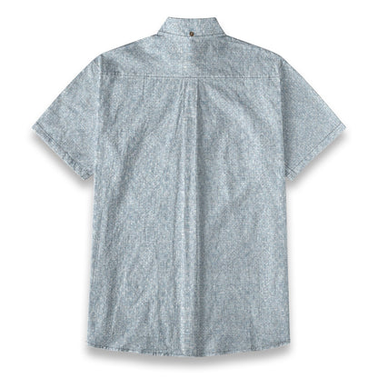 Sixty Eight 93 Logo Black Columbia Blue Cotton Button Up Shirt