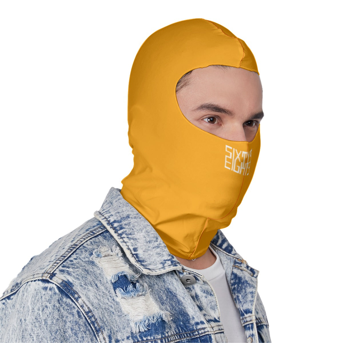 Sixty Eight 93 Logo White Orange Balaclava Face Mask