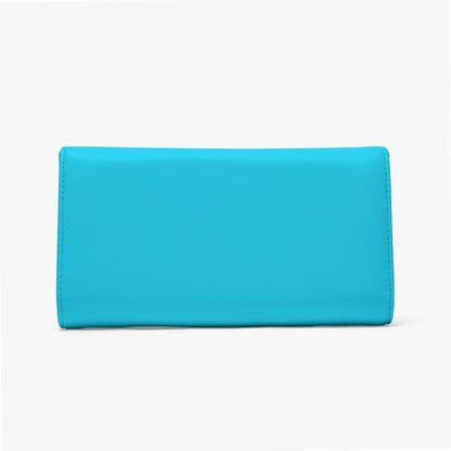 Sixty Eight 93 Logo White Aqua Blue Foldable Wallet
