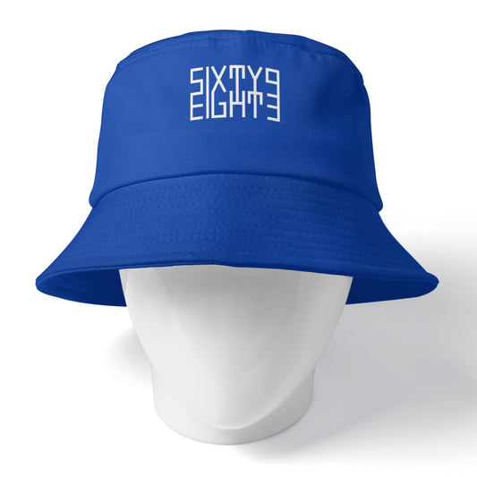 Sixty Eight 93 Logo White Blue Bucket Hat
