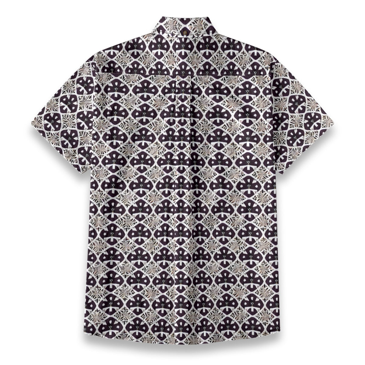 Sixty Eight 93 Logo White & Black Coffee Linen Cotton Button Up Shirt