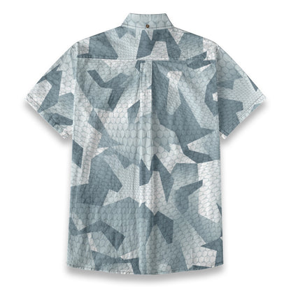 Sixty Eight 93 Logo White Weldon Blue & White Cotton Button Up Shirt