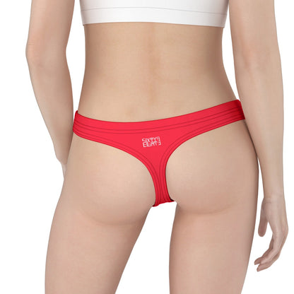 Sixty Eight 93 Logo White Red Women's Low Cut Thong