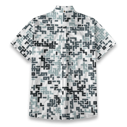 Sixty Eight 93 Logo White & Black Retro PAN Cotton Button Up Shirt