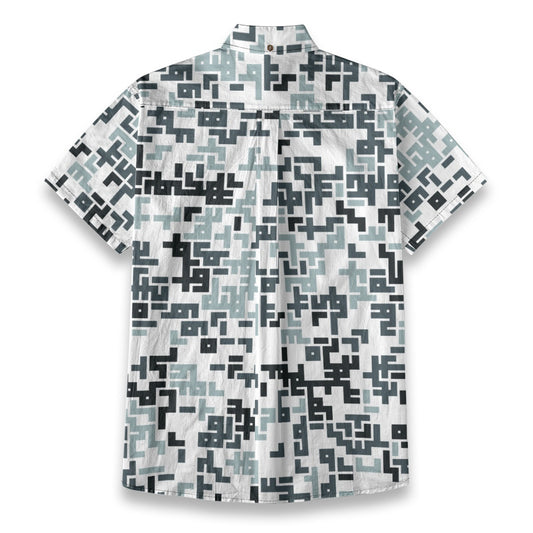 Sixty Eight 93 Logo White & Black Retro PAN Cotton Button Up Shirt