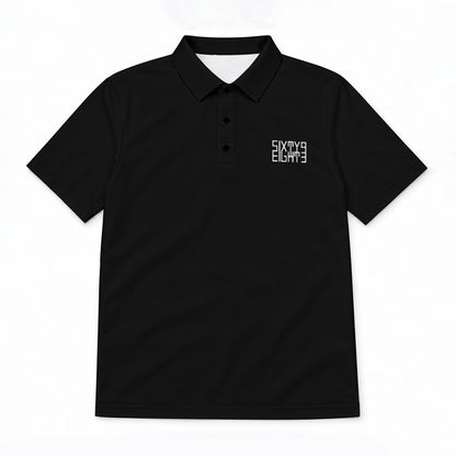 Sixty Eight 93 Logo White Black Men's Cotton Polo Shirt