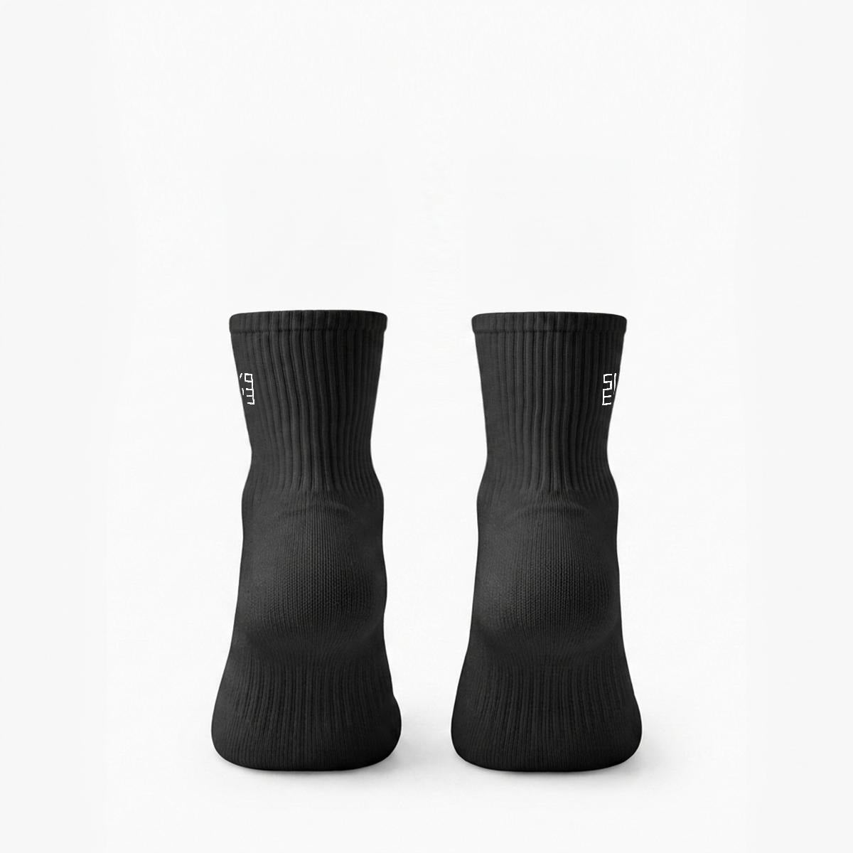 Sixty Eight 93 Logo White Black Embroidery Cotton Sports Quarter Socks