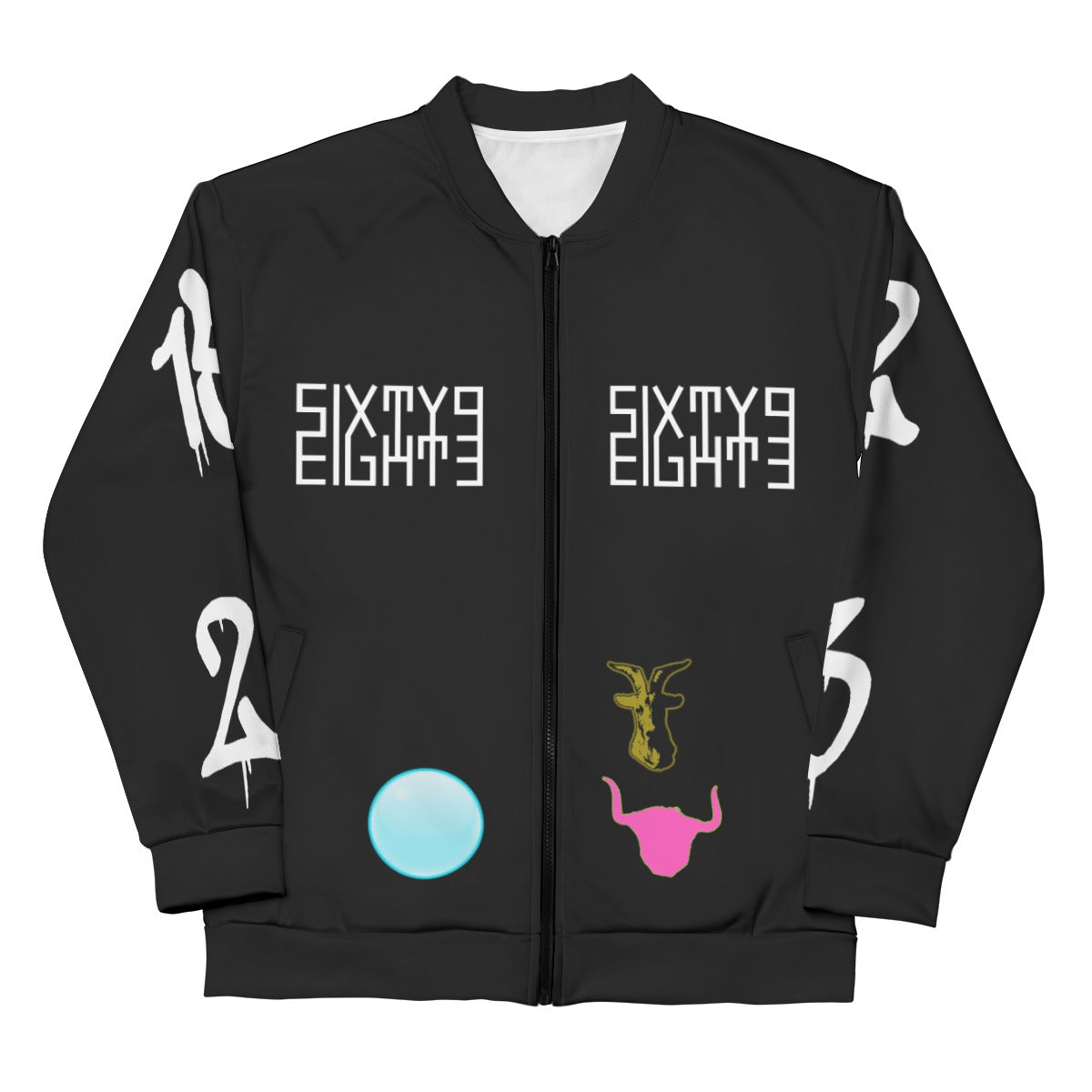 Sixty Eight 93 Cancers Only 2.0 Unisex Bomber Jacket (Black)