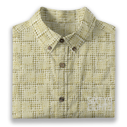Sixty Eight 93 Logo White Misty Moss Vanilla Cotton Button Up Shirt