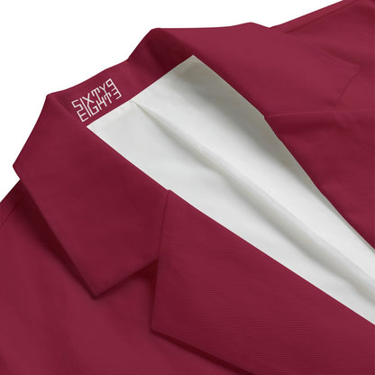 Sixty Eight 93 Burgundy Men's Casual Flat Lapel Collar Blazer