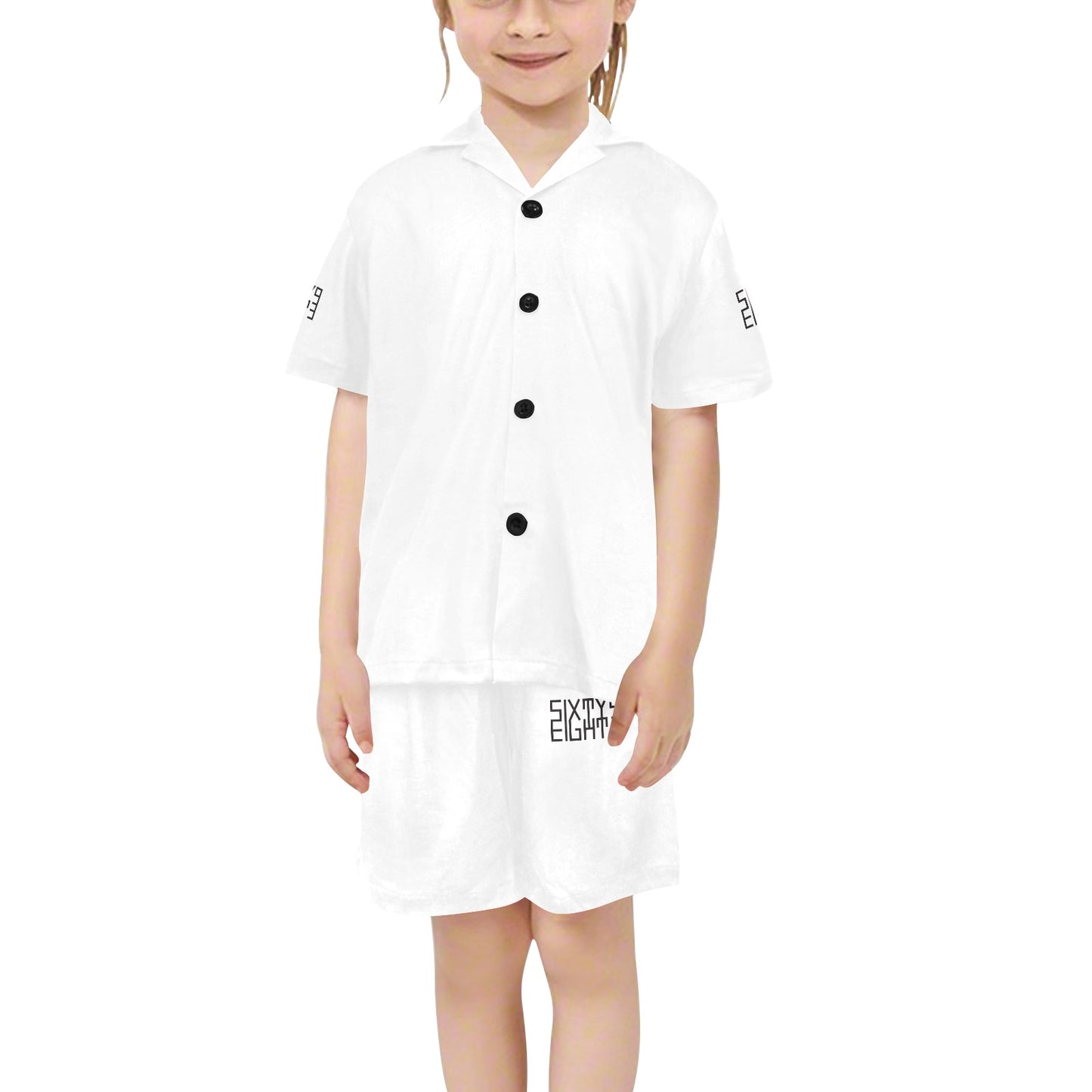 Sixty Eight 93 Little Girls' V-Neck Short Pajama Set