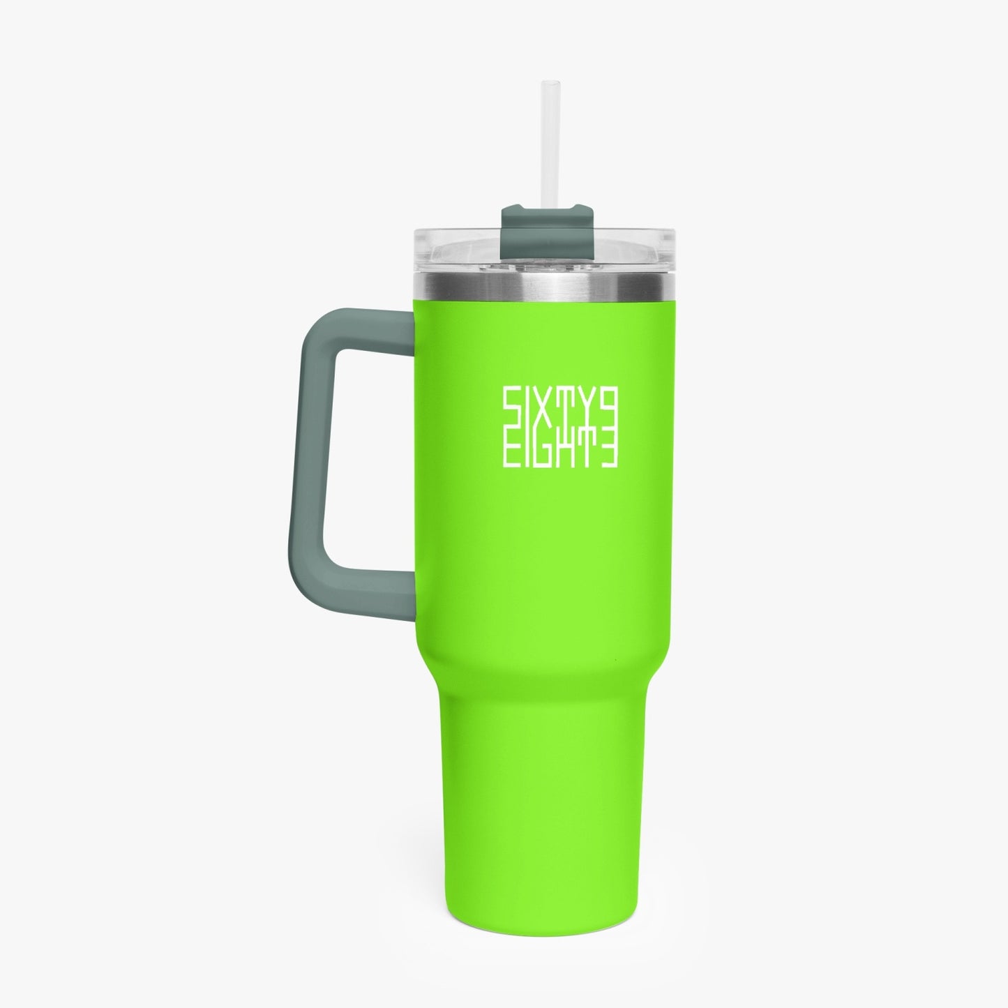 Sixty Eight 93 Logo White Lime Green 40oz Hydrator Tumbler Cup