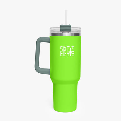 Sixty Eight 93 Logo White Lime Green 40oz Hydrator Tumbler Cup