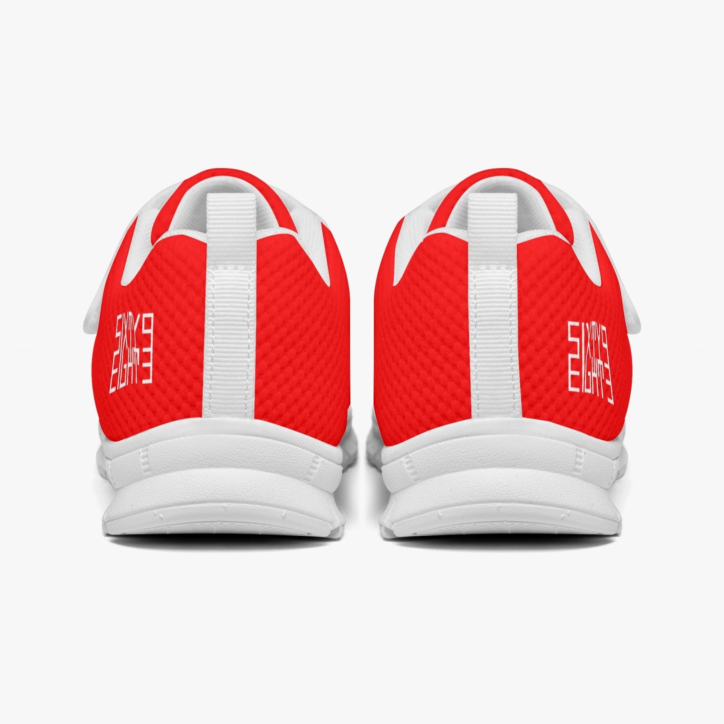Sixty Eight 93 Logo White Red Kids Lightweight Velcro Shoe