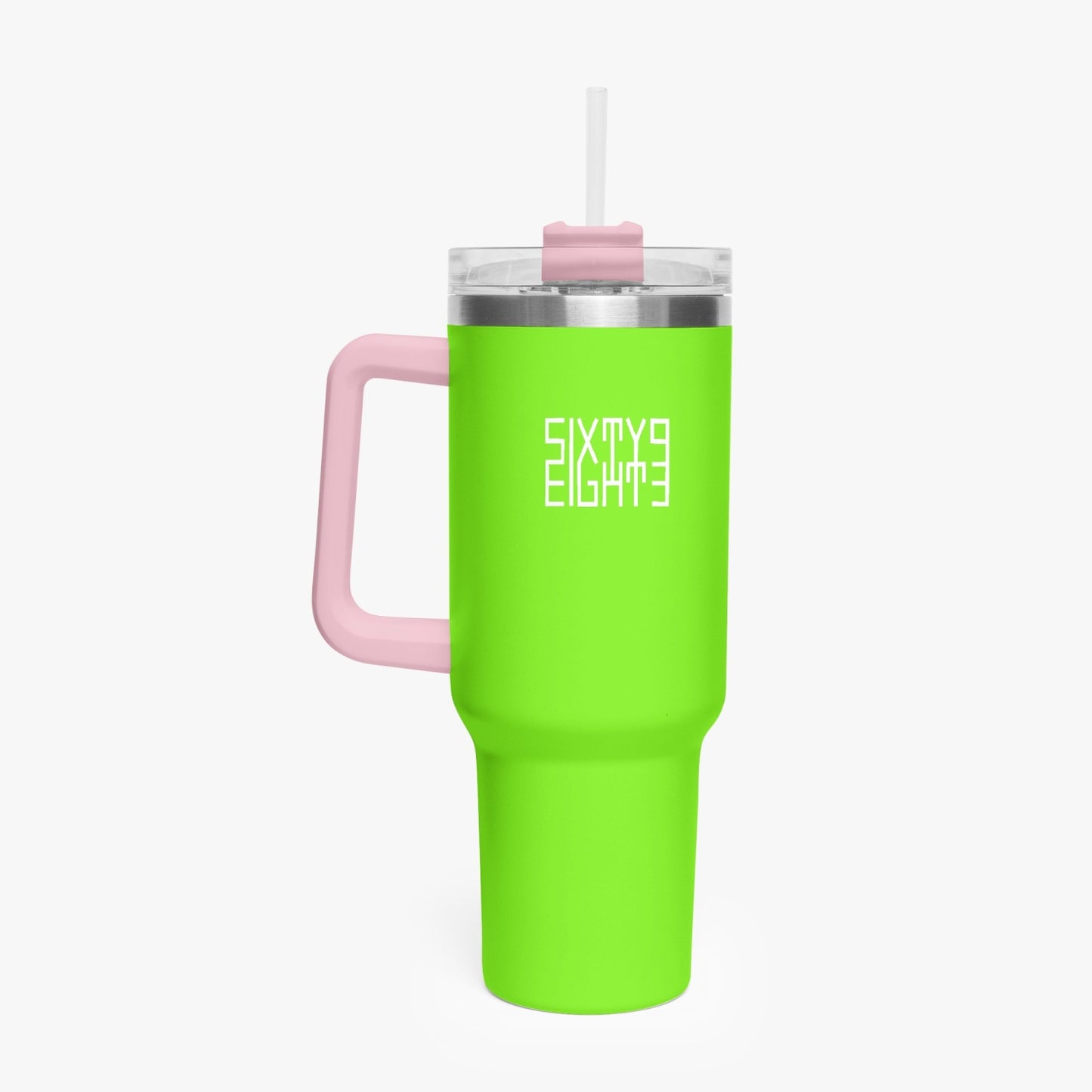 Sixty Eight 93 Logo White Lime Green 40oz Hydrator Tumbler Cup