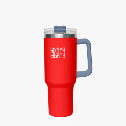 Sixty Eight 93 Logo White Red 40oz Hydrator Tumbler Cup