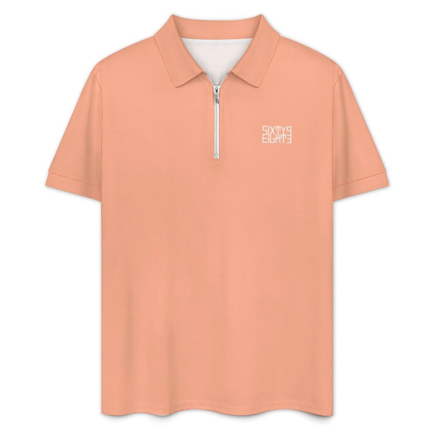Sixty Eight 93 Men's Peach Zip-Up Polo Set