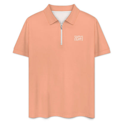 Sixty Eight 93 Men's Peach Zip-Up Polo Set
