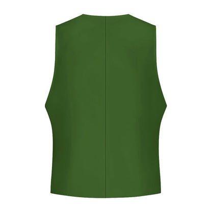 Sixty Eight 93 Logo White Forest Green Men's Sleeveless Suit Vest