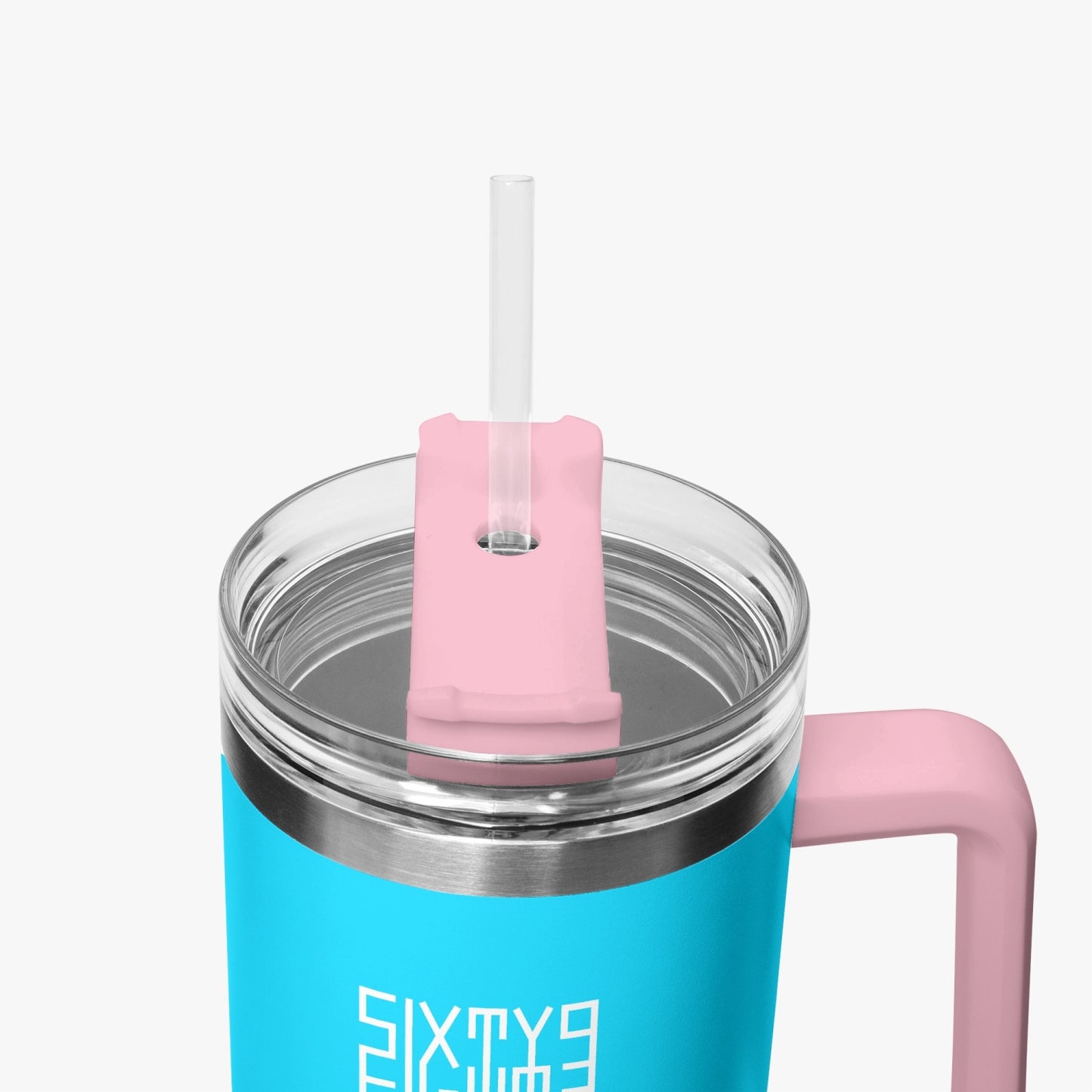 Sixty Eight 93 Logo White Aqua Blue 40oz Hydrator Tumbler Cup