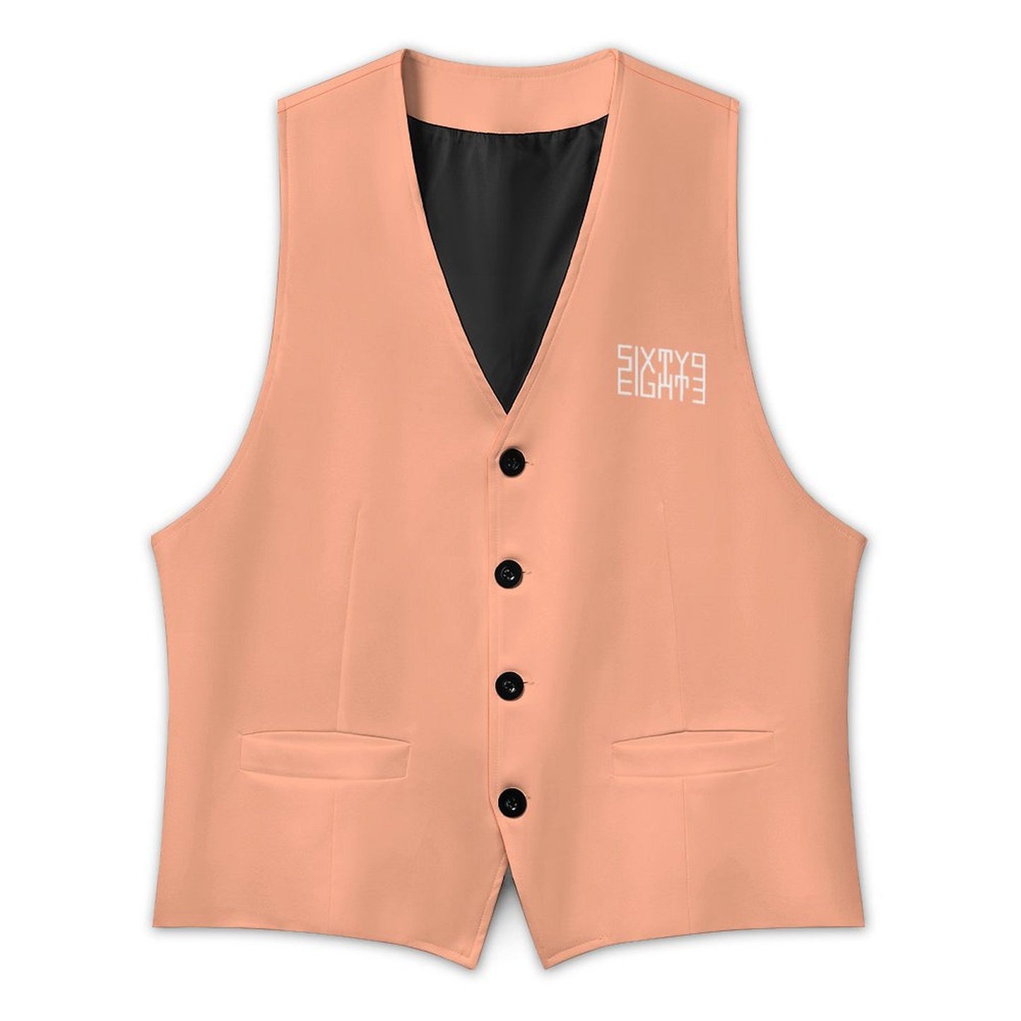 Sixty Eight 93 Logo White Peach Men's Sleeveless Suit Vest